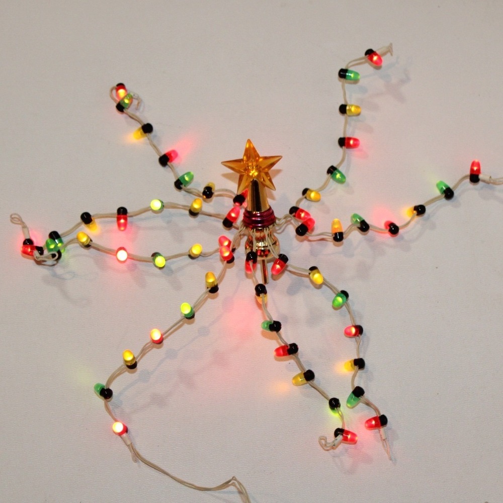 Department 56 Village Carnival Carousel Lights Multicolor Star LED 52706 Works!